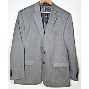 Lauren Ralph Lauren Mens 44R Gray Herringbone Suit Jacket Blazer Classic Fit